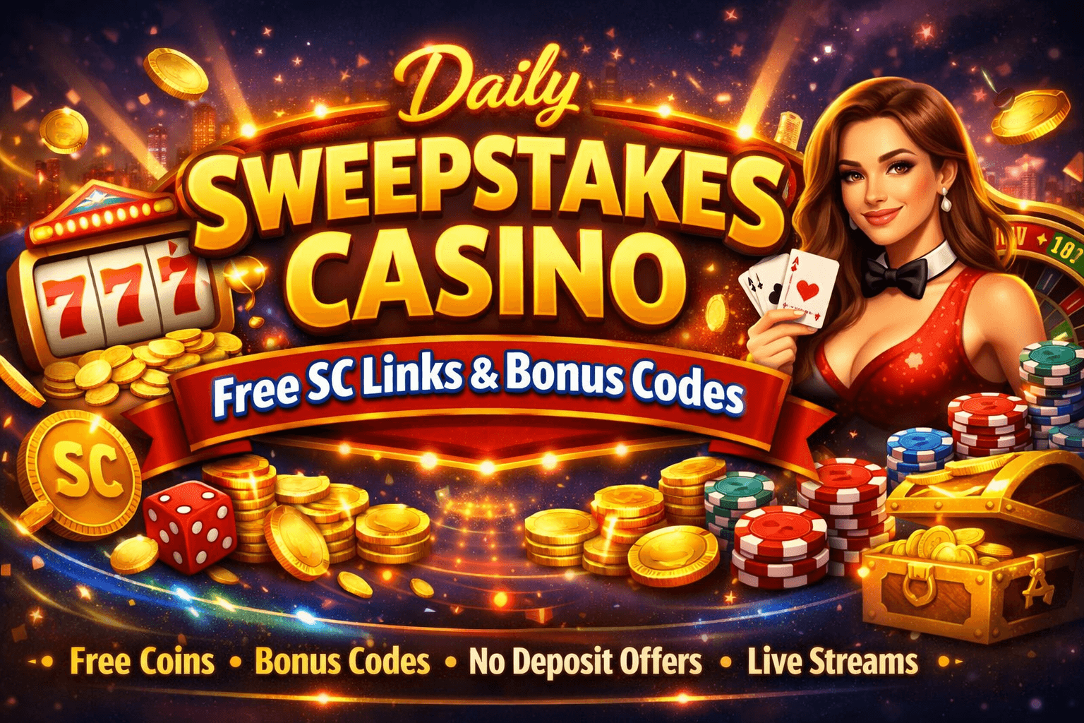Daily Sweepstakes Casino Free Spins & SC Bonuses
